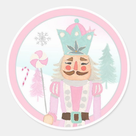 Sticker Rond Casse-noix Pays des douceurs Fille Cupcake d'anniv (Devant)