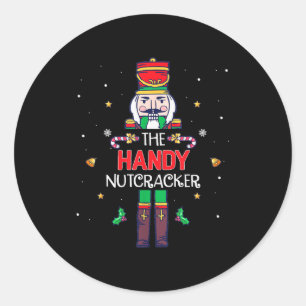 Sticker Rond Casse-noix pratique drôle de Noël famille tenue as
