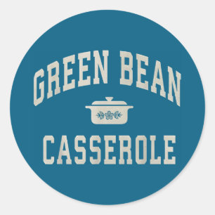 Sticker Rond Casserole de haricots verts cuisine de thanksgivin