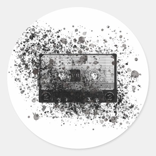 Sticker Rond Cassette audio rétro (Devant)