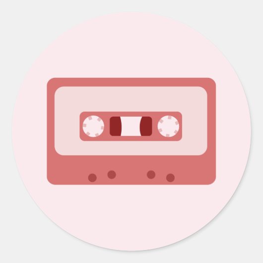 Sticker Rond Cassette rose (Devant)