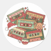 Sticker Rond cassettes de musique de Noël (Devant)