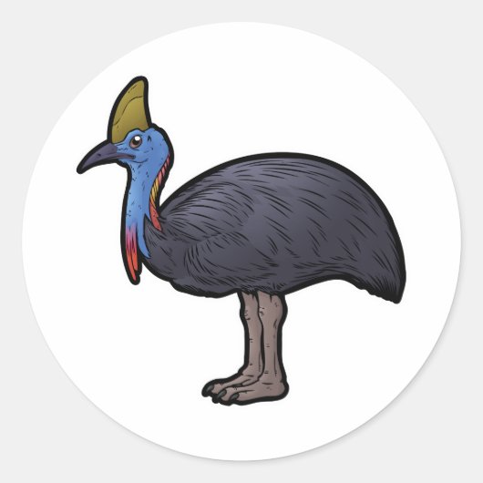 Sticker Rond Cassowary à deux matchs (Devant)
