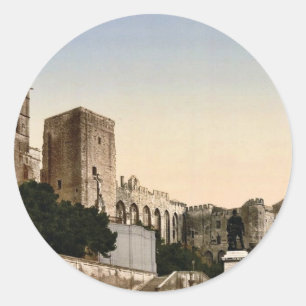 Sticker Rond Castle de pape, Avignon, Provence, France P