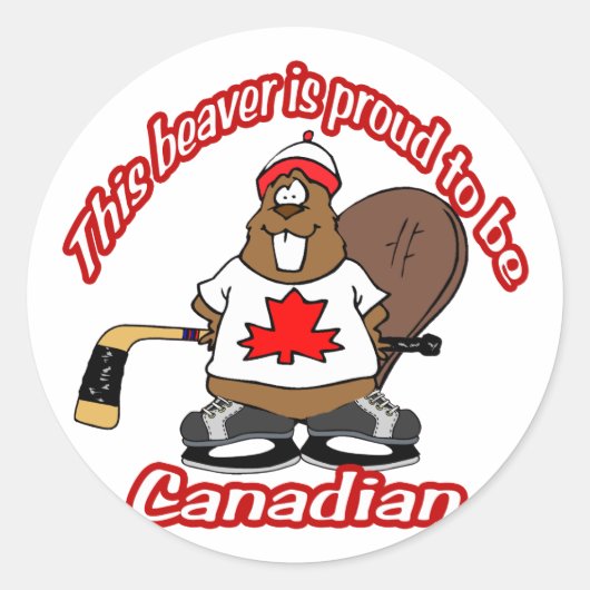 Sticker Rond Castor canadien (Devant)