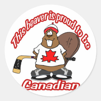 Sticker Rond Castor canadien