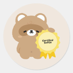 Sticker Rond Castor tendre certifié
