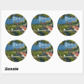 Sticker Rond Castries Sainte-Lucie Caraïbes (Feuille)