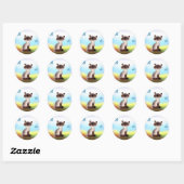Sticker Rond Cat (Feuille)