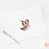 Sticker Rond Cat 578 Sphynx white background (Enveloppe)