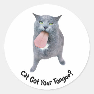 Sticker Rond Cat A Te Langue ?