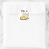 Sticker Rond Cat Adores Banana Art (Sac)