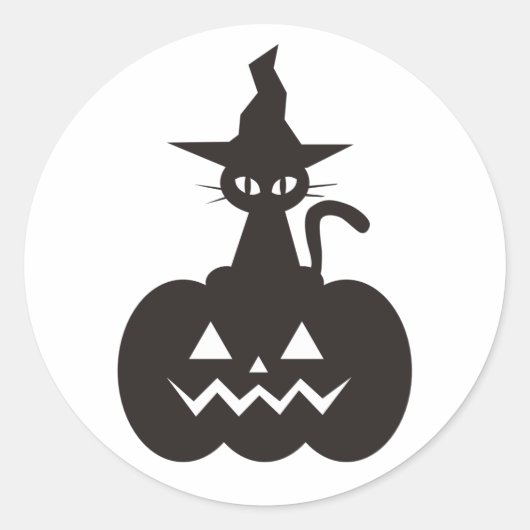 Sticker Rond Cat and pumpkin boo (Devant)