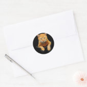 Sticker Rond Cat Animaux Creative Chat Motif Sac Chat (Enveloppe)