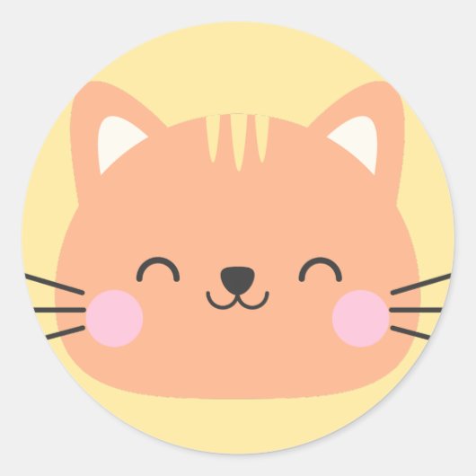 Sticker Rond Cat Anniversaire Art pour enfants (Devant)