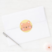 Sticker Rond Cat Anniversaire Art pour enfants (Enveloppe)