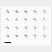 Sticker Rond Cat as Mushroom picker with Mushroom (Feuille)