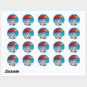 Sticker Rond Cat At The Beach (Feuille)