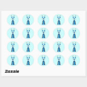 Sticker Rond CAT bleu (Feuille)