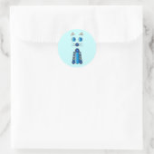 Sticker Rond CAT bleu (Sac)