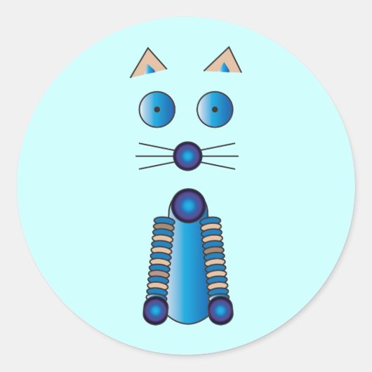 Sticker Rond CAT bleu (Devant)