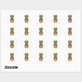 Sticker Rond Cat Cactus (Feuille)