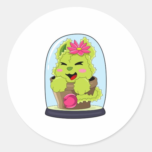 Sticker Rond Cat Cactus (Devant)