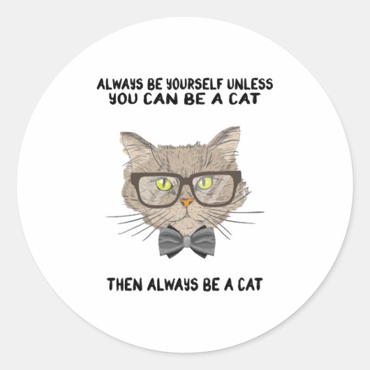 Sticker Rond Cat Cadeaux (Devant)