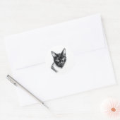 Sticker Rond Cat Charcoal (Enveloppe)