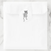 Sticker Rond Cat climbing page lines - choose background color (Sac)