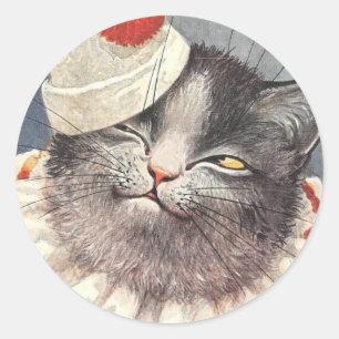 Sticker Rond Cat Clown by Arthur Thiele
