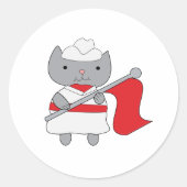Sticker Rond Cat Color Guard Rouge Blanc (Devant)