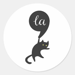 Sticker Rond Cat Comma La Kamala Harris Pour Président 2024 Ele