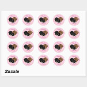 Sticker Rond Cat Couple Your Names (Feuille)