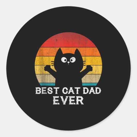 Sticker Rond Cat Dad Ever - Funny Cats Tank Top  (Devant)