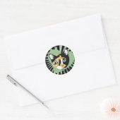 Sticker Rond Cat de Calico (Enveloppe)