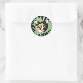 Sticker Rond Cat de Calico (Sac)