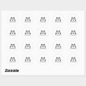 Sticker Rond Cat-Face (Feuille)