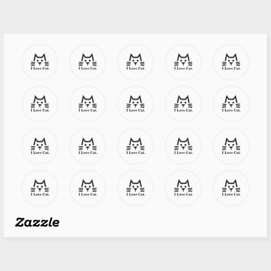 Sticker Rond Cat-Face (Feuille)