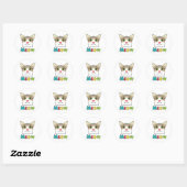 Sticker Rond Cat Face Meow (Feuille)