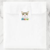 Sticker Rond Cat Face Meow (Sac)