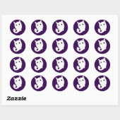Sticker Rond Cat fantôme (Feuille)