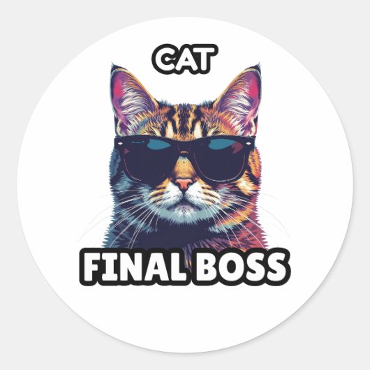 Sticker Rond Cat Final Boss (Devant)