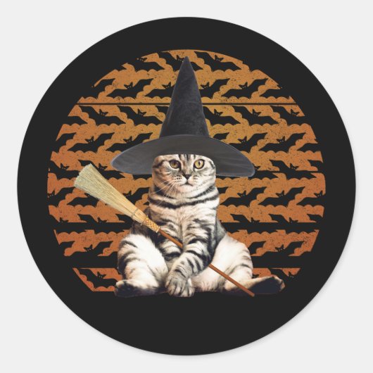 Sticker Rond Cat Halloween (Devant)