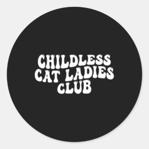 Sticker Rond Cat Ladies Club Super Enfless Cat Lady 2024
