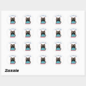Sticker Rond Cat Ladies Vote Script Russe Feminist Bold mignonn (Feuille)