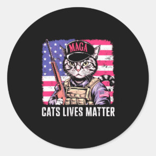 Sticker Rond Cat Lives