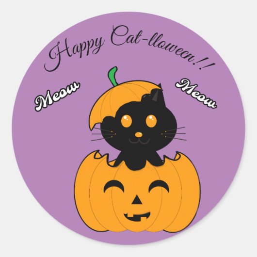 Sticker Rond Cat-lloween (Devant)