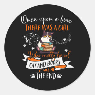 Sticker Rond Cat lovers Who Really Loved Cat & Books Lovers