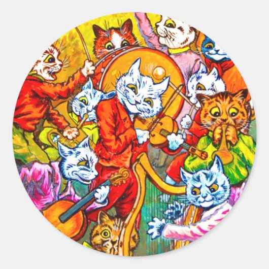 Sticker Rond Cat Musical Band (Devant)